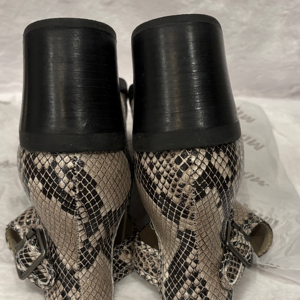 MIA Beige and Black Patterned Ankle Booties - Picture 7 of 10